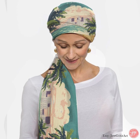 IQYU Sciarpa Turbante Donna – Copricapo Islamico In Mussola, Colore Blu/Giallo, Casuale E Solido, Taglia Unica