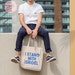 "I'd Rather Be In Israel" Natural Canvas Tote Bag – Reusable Shopping & Beach Bag - View #6