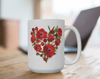 カラニット ハート イスラエルの花 マグカップ、カラニット ティー