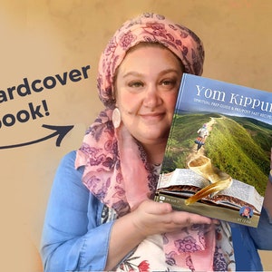 Hard Cover Yom Kippur Spiritual Prep Book, Cookbook Recipes for pre post Fast, blessings, shana tova, jewish holiday, decorations, gift