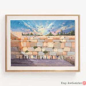 Jerusalem Kotel Art Print: Western Wailing Wall, Israeli Artist, Matte Finish