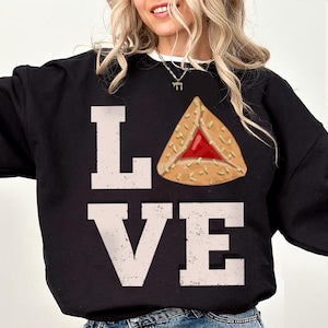 I Love Hamantaschen Purim TShirt Sweatshirt Shirt Purim Costume Israeli Artist Jewish Holiday Gift Yisrael Chai Cookie Shirt Purim Gift