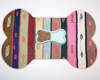 Große Größe, Haustier Futterständer, Geschenk Haustier Matte, Haustier Platzmatte, Haustiermatte, Vintage Teppichmatte, handgewebte Haustierplatzmatte, rutschfeste Teppichmatte, Haustierzubehör