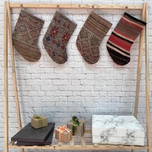 Kilim Stockings, Christmas Kilim Stockings, Family Stockings, Family Christmas Stockings, 7x14 inches Xmas Stocking, Vintage Kilim Stocking,
