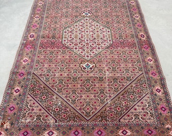 Turkish Rug, 7x11 ft Large Rugs, Vintage Rug, Middle East Rug, Rugs For Living Room, 6.4x10.1 ft Orange Rug, Tribal Salon Rug, Worn Out Rug,