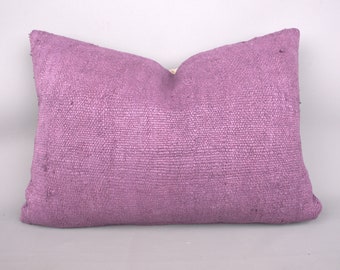 Handmade Kilim Cushion, Kilim Cushion Sham, 20x28 Turkish Pillow, Home Decor Pillow, Pink Pillow Cover, Bohemian Lumbar Pillow, Hemp Pillow,