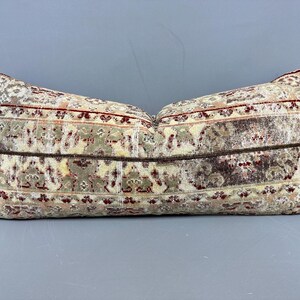 Pillow for Couch, Boho Pillow Sham Cover, 16x36 Home Decor Pillow, Kilim Cushion Sham, Beige Cushion, Lumbar Pillow, Patchwork Pillow,
