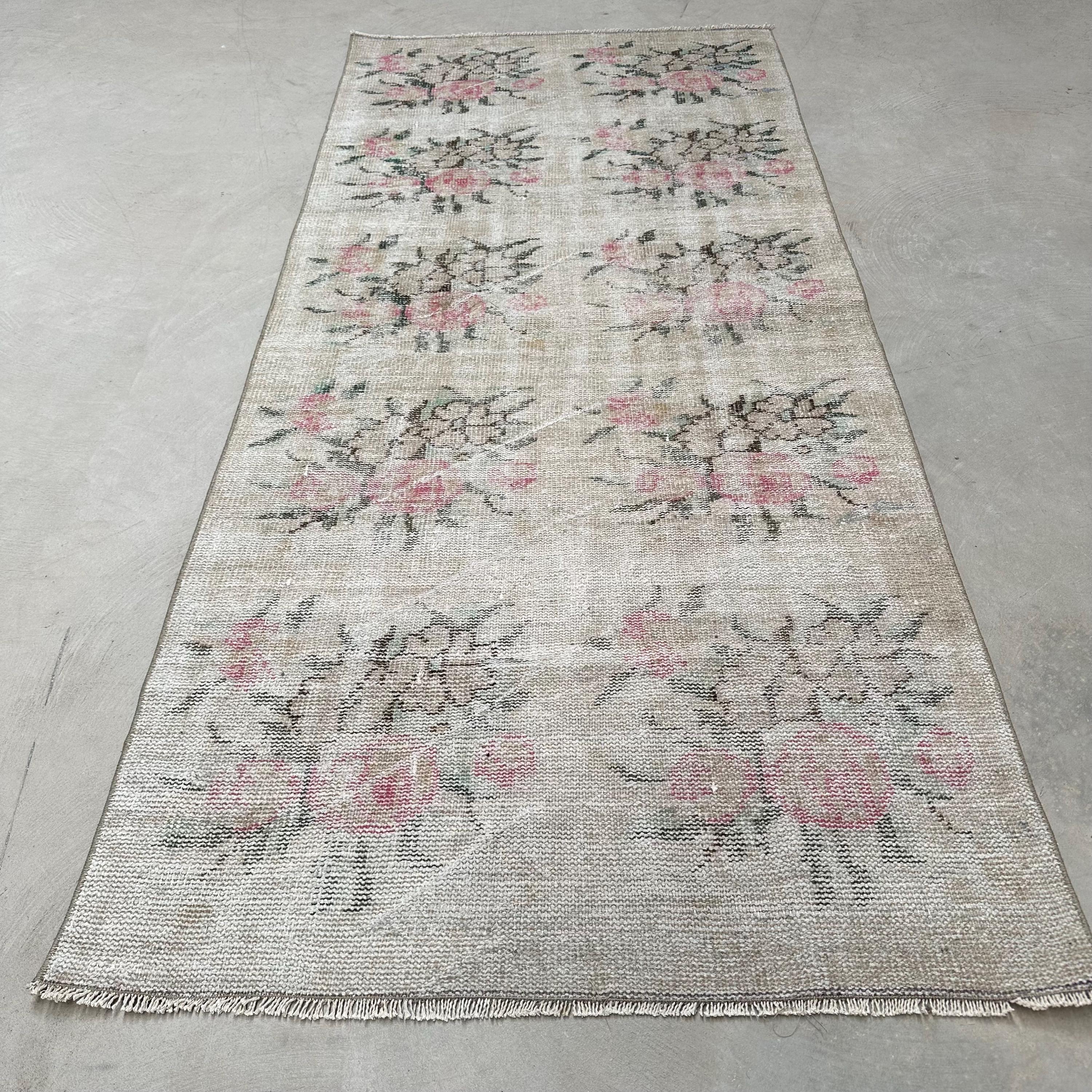 Turkish Rug, Vintage Rug, 4x8 Area Rugs, Floral Oushak Rugs