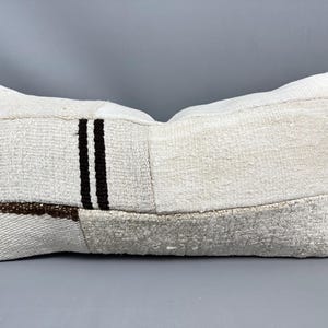 Pillow for Sofa, Boho Pillow, 12x24 Turkish Kilim Pillow, Antique Pillows, Beige Pillow, Patchwork Lumbar Pillow Pillow, Patchwork Pillow,