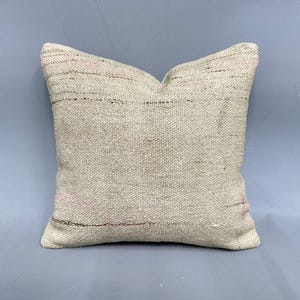 Almofada Vintage, Almofada para Sofá, Almofadas Antigas 16x16, Almofada de Designer de Interiores, Almofada Bege, Almofada Monocromática Simples,