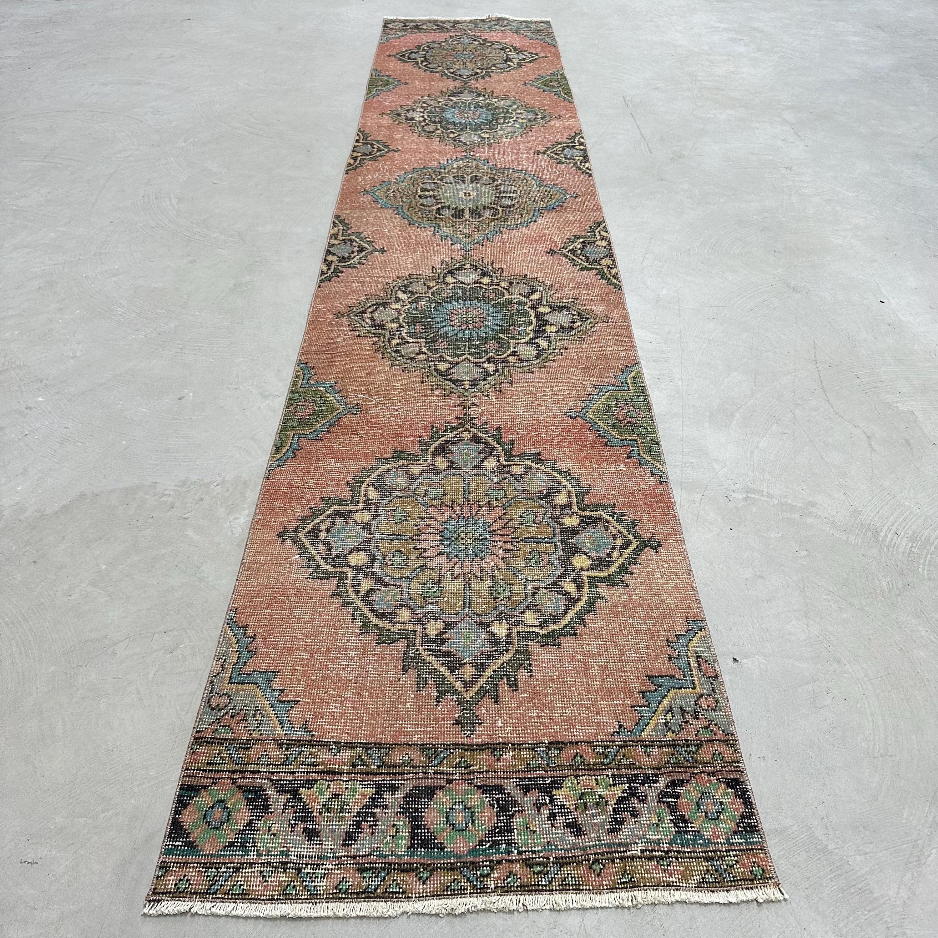 Vintage Rug, Turkish Rug, 3x13 Runner Rug, Antique Rug, Rugs for