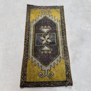 Small Rugs, Turkish Rug, Vintage Rug, Antique Rug, Rugs For Kitchen, 1.6x3.3 ft Yellow Rug, Bedroom Rug, Small Wool Rug,