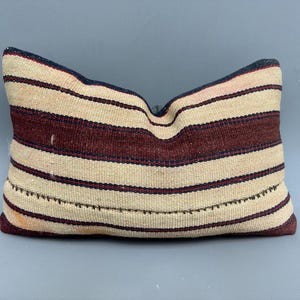 Poszewka na poduszkę Kilim, Poduszka dekoracyjna do domu, 12x20 Vintage Kilim Throw Pillow, Poduszka Vintage Kilim, Poduszka beżowa, Tribal Lumbar Pillow,