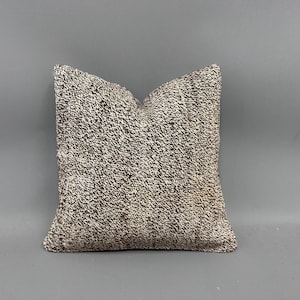 Almofada Kilim turca, Almofada para sofá, Almofada Kilim vintage 14x14, Almofada para sofá, Capa de almofada marrom, Almofada monocromática simples,
