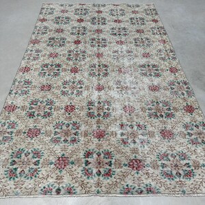 Bohemian Rug, Turkish Rug, Vintage Rug, 6x9 Large Rug, Antique Rug, Rugs For Salon, 5.9x9.4 ft Beige Rug, Handwoven Vintage Turkish Rug,