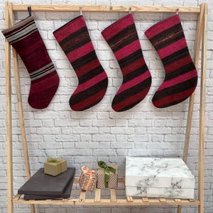 Xmas Stocking, Vintage Christmas Stocking, 6x19 inches Tribal Stocking, Wholesale Stocking, Woven Stocking, Kilim Stockings, Boho Stocking,