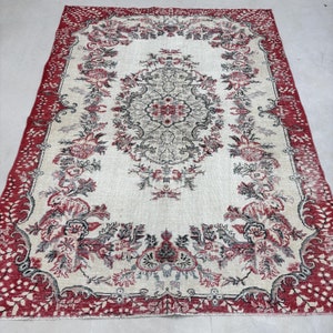 Large Rugs, Vintage Rug, Turkish Rug, Anatolian Rug, Rugs For Living Room, 7x9.4 ft Beige Rug, Antique Rug, Large Wool Rug,