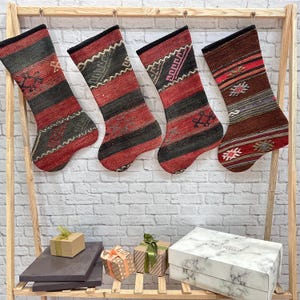 Antique Kilim Stocking, Vintage Rug Christmas Stocking, Custom Christmas Stocking, 8x19 inches Christmas Stocking, Antique Rug Stocking
