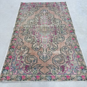 Türkischer Teppich Vintage Teppich 12x22 cm Antik Handgeknüpft Küche Nomaden Küche Boho Nomadenteppich
