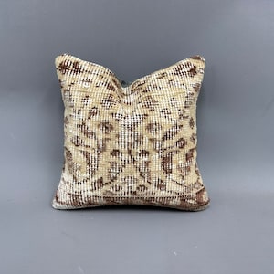 Kilim Pillow, Pillow for Couch, 12x12 Antique Pillows, Handmade Kilim Cushion, Beige Cushion, Rug Pillow, Wool Kilim Pillow Pillow,