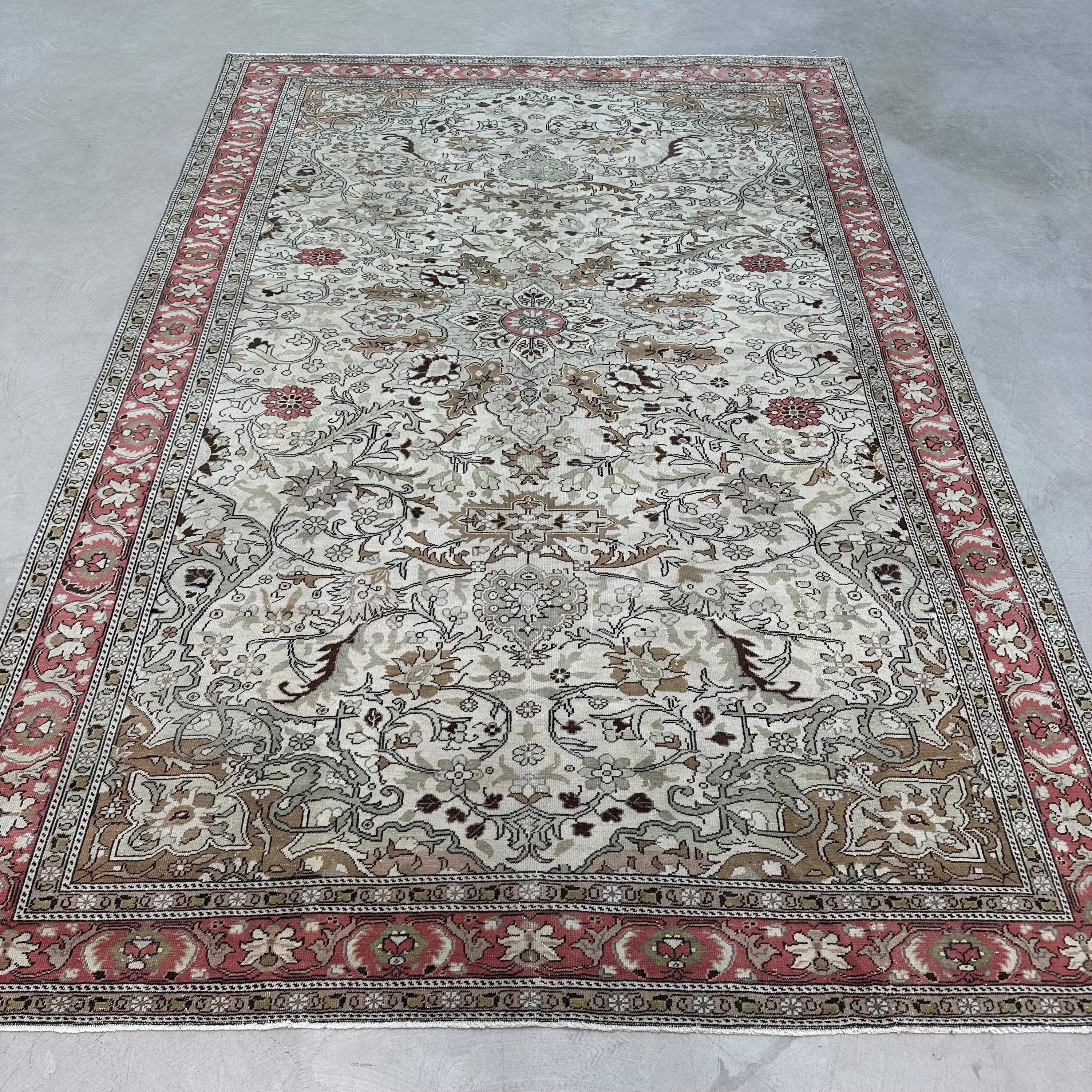 Turkish Rug, 6x10 Large Rugs, Vintage Rug, Kayseri Rug, Rugs for
