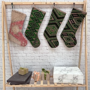 Vintage Stocking, Handmade Christmas Stocking, 6x19 inches Christmas Kilim Stockings, Family Stockings, Family Christmas Stockings,