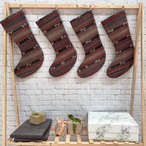 Xmas Stocking, Rustic Christmas Stocking, 6x19 inches Decorative Stocking, Ethnic Stocking, Gift Stocking, Handwoven Stocking, Kilim Socks,