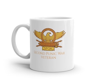 Second Punic War Veteran White glossy mug