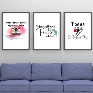 Inspirierende und Positive Zitate, Ästhetik Wand Kunst Druck, Set Von Fokus und Erfolg Print, druckbare Kunst, PDF Datei, A4 A5 A3 US Letter.