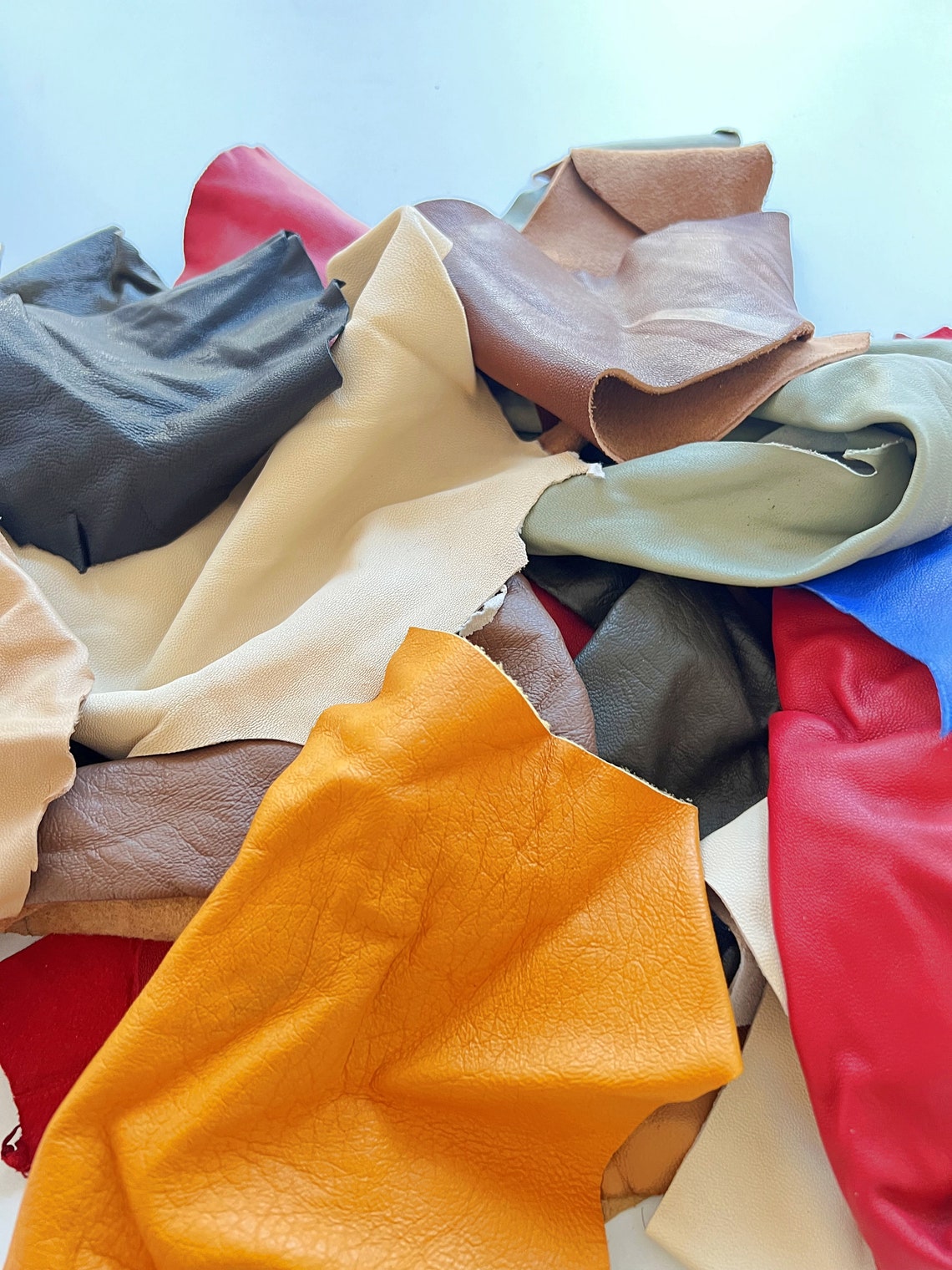 Genuine Leather Scraps, Leather Remnants, Leather Pieces, Leather