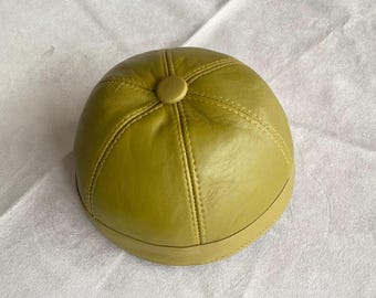 Leather Docker Cap,  Adjustable Cap, Docker Cap, Docker Hat, Docker Beanie, Skull Cap, Leather Skull Cap, Leather Cap, Fisherman Cap