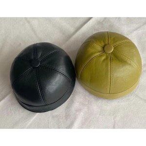 Leather Docker Cap,  Adjustable Cap, Docker Cap, Docker Hat, Docker Beanie, Skull Cap, Leather Skull Cap, Leather Cap, Fisherman Cap