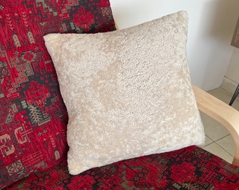 Sheepskin Pillow Cover, Curly Sheepkin, Genuine Sheepskin, Sheepskin Cushion, Sheepskin Lumbar, Animal Hide Pillow, Fur Pillow, Soft Pillow