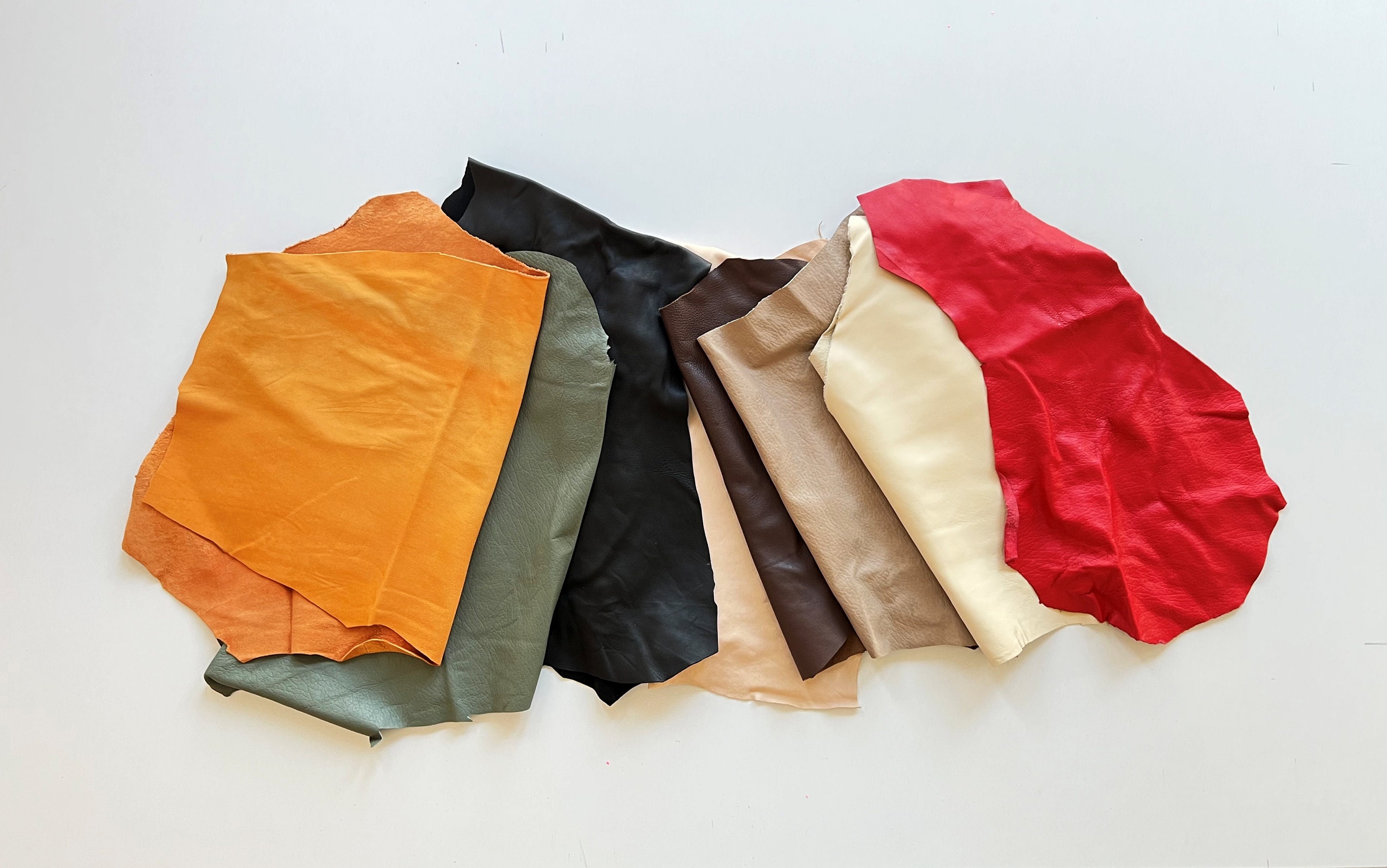  Large Leather Remnants - 2 lbs. (2-3 Pieces per Pack). Colors  are Different in Each Pack