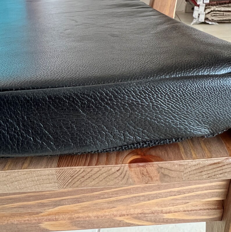 Leather Seat Pads, Genuine Black Leather, Leather Seat Covers, Leather Chair Seat, Leather Seat