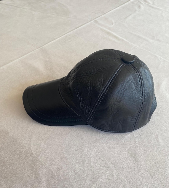 Black Leather Cap, Leather Cap, Genuine Leather Cap, Woman Hats, Man Hats, Leather Baseball Cap,  Snapback Trucker Cap, Trucker Cap