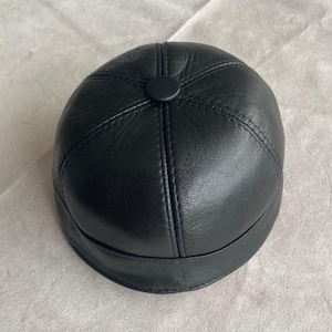 Leather Docker Cap,  Adjustable Cap, Docker Cap, Docker Hat, Docker Beanie, Skull Cap, Leather Skull Cap, Leather Cap, Fisherman Cap
