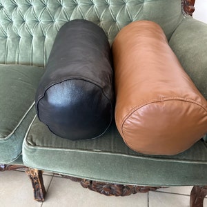 Bolster Pillow Cover, Leather Pillow Cover, Genuine Leather, Leather Bolster Cover, Leather Bolster, Bolster Pillow, Neck Bolster