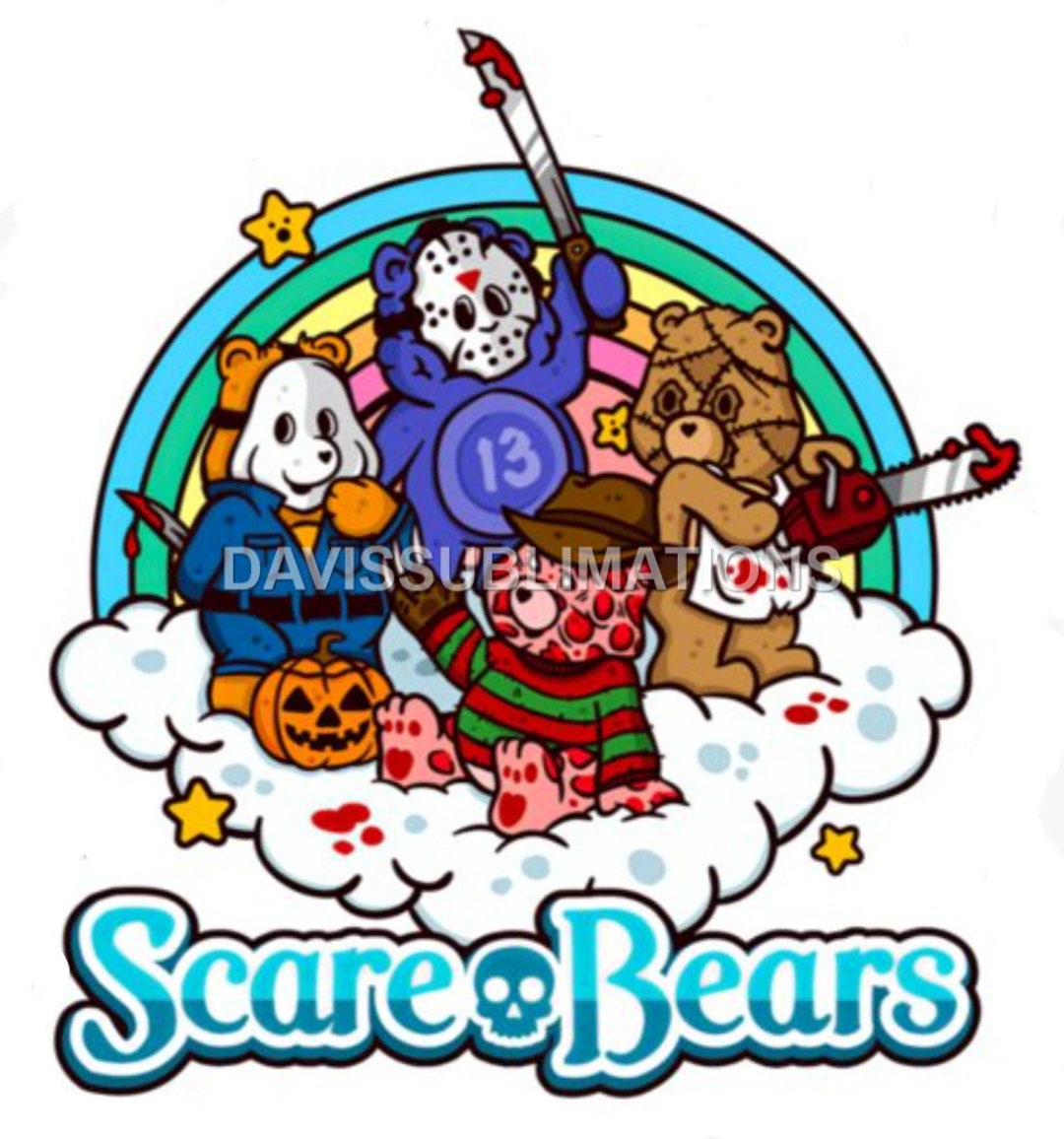 Ready to Press Scare Bears Horror Sublimation Etsy