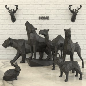 Metal 7 animals DXF laser cutting file. In a way that does not require welding.