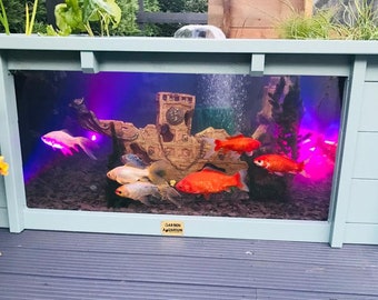 Lotus Clear View Garden Aquarium – 172 Gallon Wood Fish Pond