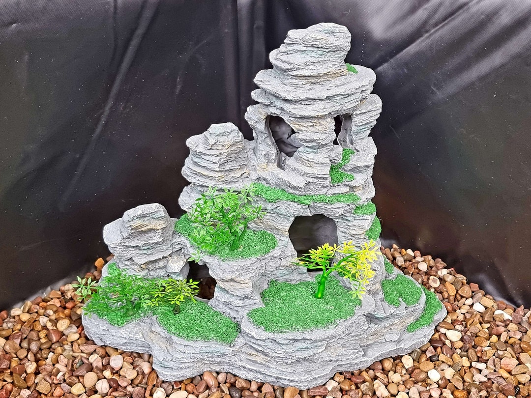 Clear View Garden Aquarium Rock Mountain Aquarium Decoration Etsy