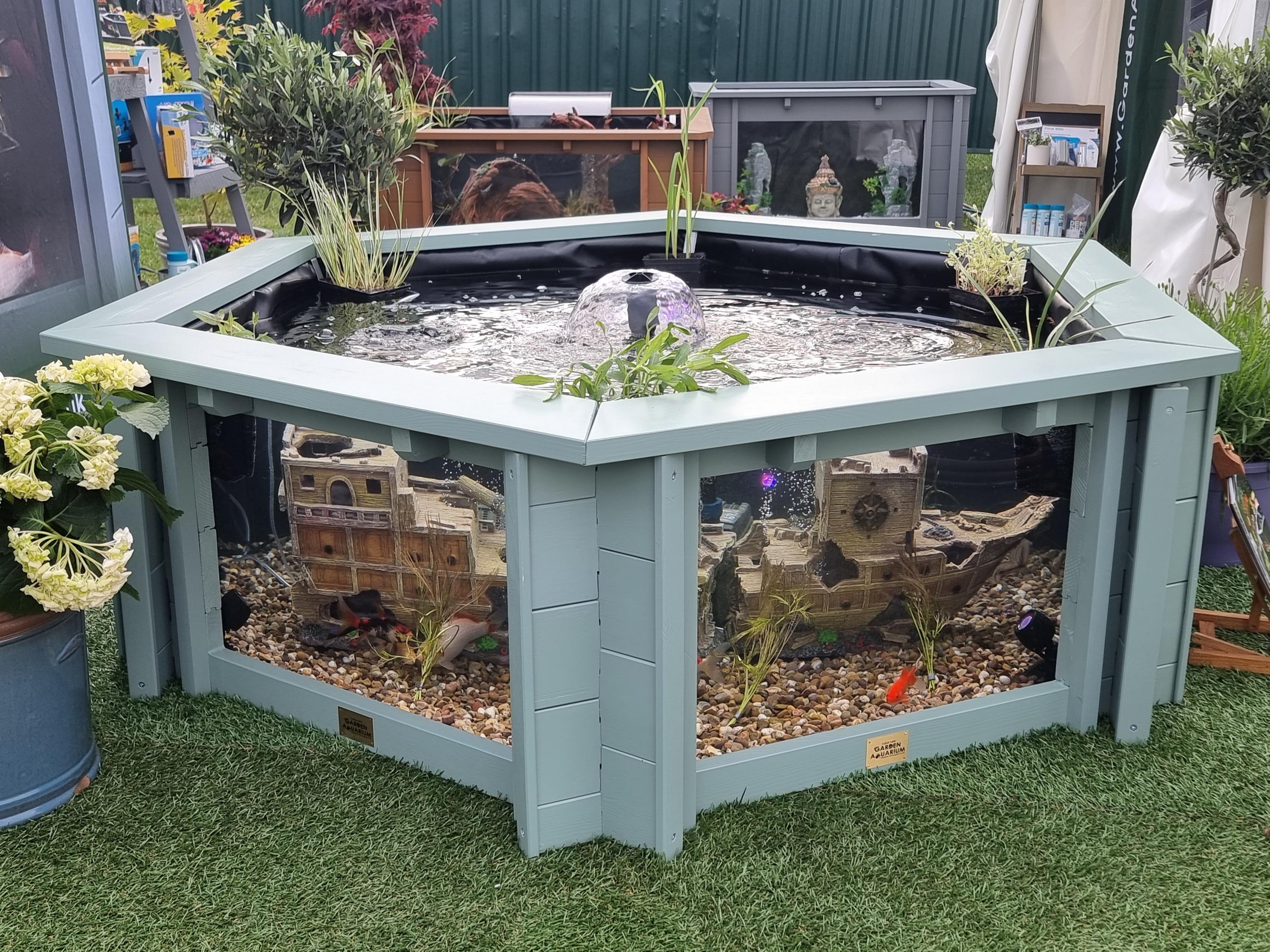 172 Gallon Hexagon Wood Fish Pond – Clear View Garden Aquarium - Etsy