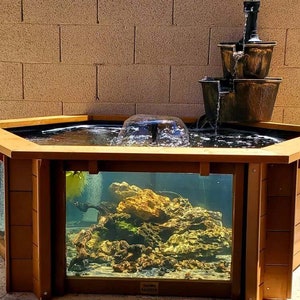 278 Gallon Double Decker Lily Clear View Garden Aquarium Fish Pond with two large windows also goes below ground over square hole to be dug