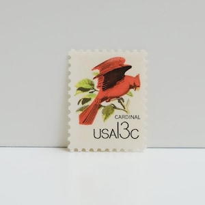 Vintage Unused Stamp - Wildlife: Cardinal  - 13 cents