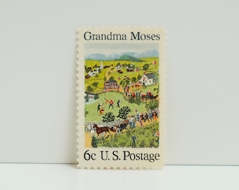 Vintage Unused Stamp - Grandma Moses - 6 cents