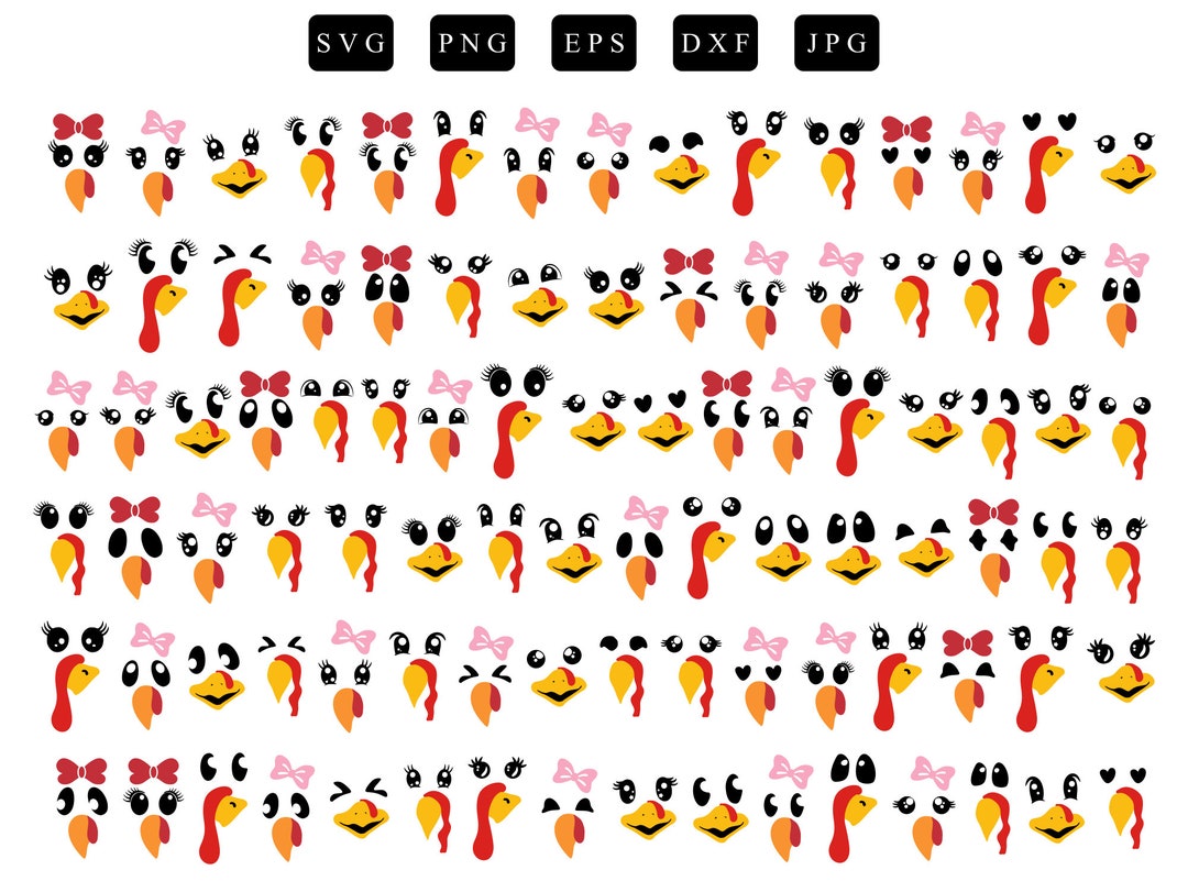 95 Turkey Face Svg Turkey Face Svg Bundle Turkey Face Png