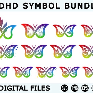 Adhd Butterfly Svg, Adhd Svg, Adhd Butterfly, Pacote de Neurodiversidade, Neuro Png, Neuro Picante, Símbolos de Tdah Svg, Símbolos de Neurodiversidade