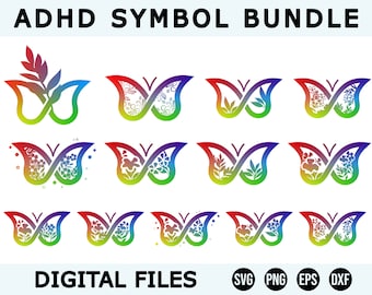 Adhd Butterfly Svg, Adhd Svg, Adhd Butterfly, Neurodiversity Bundle, Neuro Png, Neuro Spicy, Adhd Symbols Svg, Neurodiversity Symbols