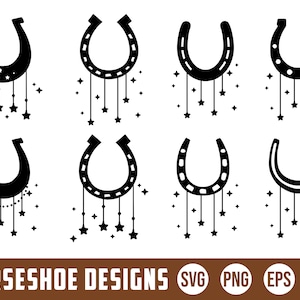 Fer à cheval SVG, Boho Horseshoe Design, Fer à cheval tendance SVG, Cheval SVG, Fichier coupe équestre, Amoureux des chevaux SVG, Cowboy SVG, Rodeo SVG, Pays